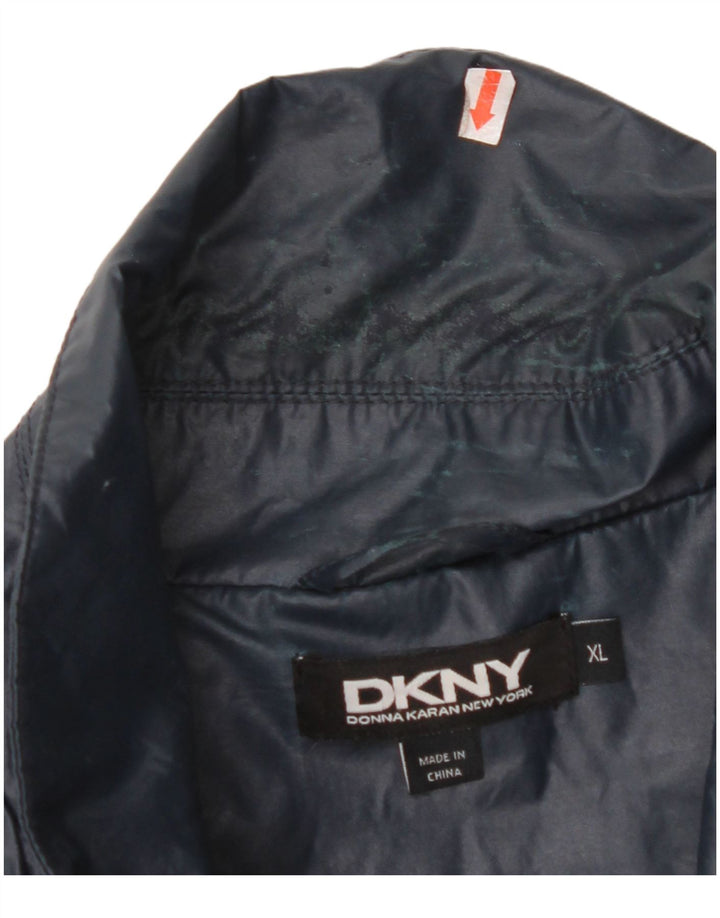 Męska kurtka przeciwdeszczowa DKNY UK 42 XL, granatowa, bawełniana
