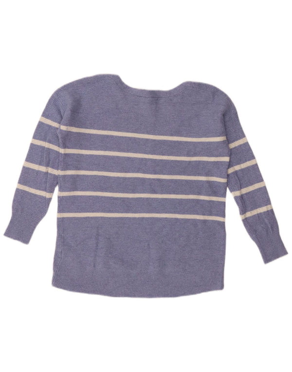Damski sweter Joules z dekoltem w łódkę, UK 10, wiskoza w małe niebieskie paski