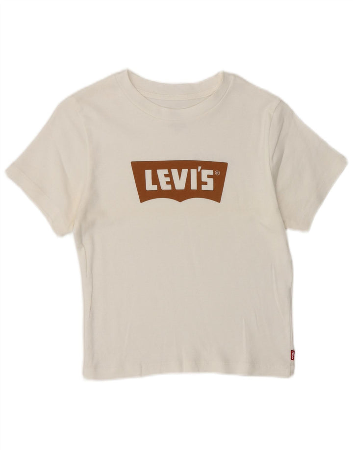 Damska koszulka Levi's Crop Graphic Top UK 8 Small White