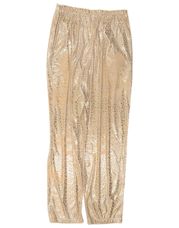 Damskie, prześwitujące spodnie chino w stylu vintage IT 46 Large W34 L29 Złote nakrapiane