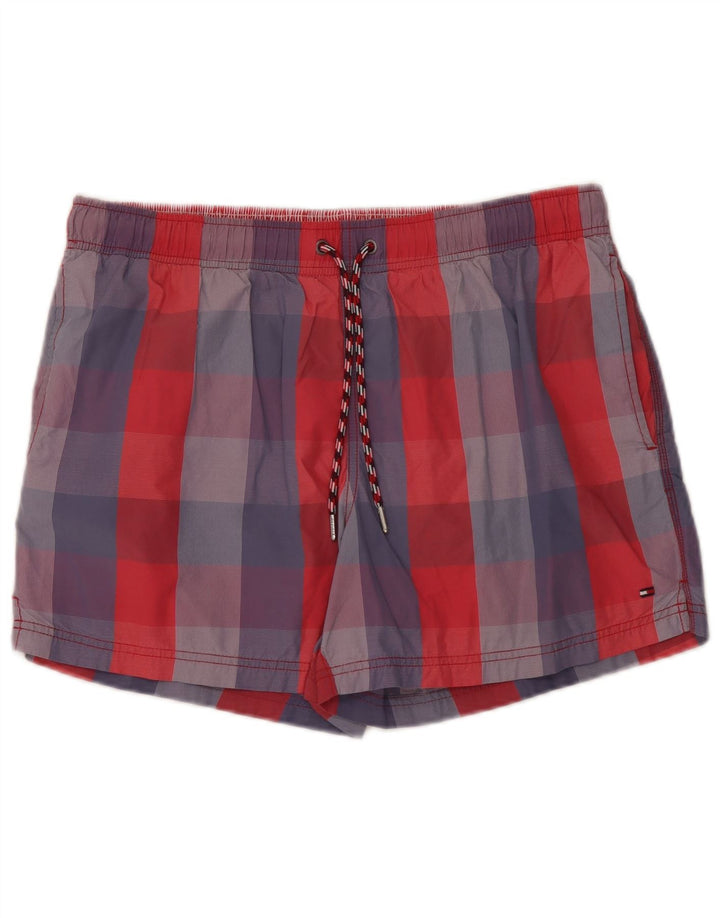 Męskie spodenki kąpielowe Tommy Hilfiger, duże, wielokolorowe nylonowe kratki