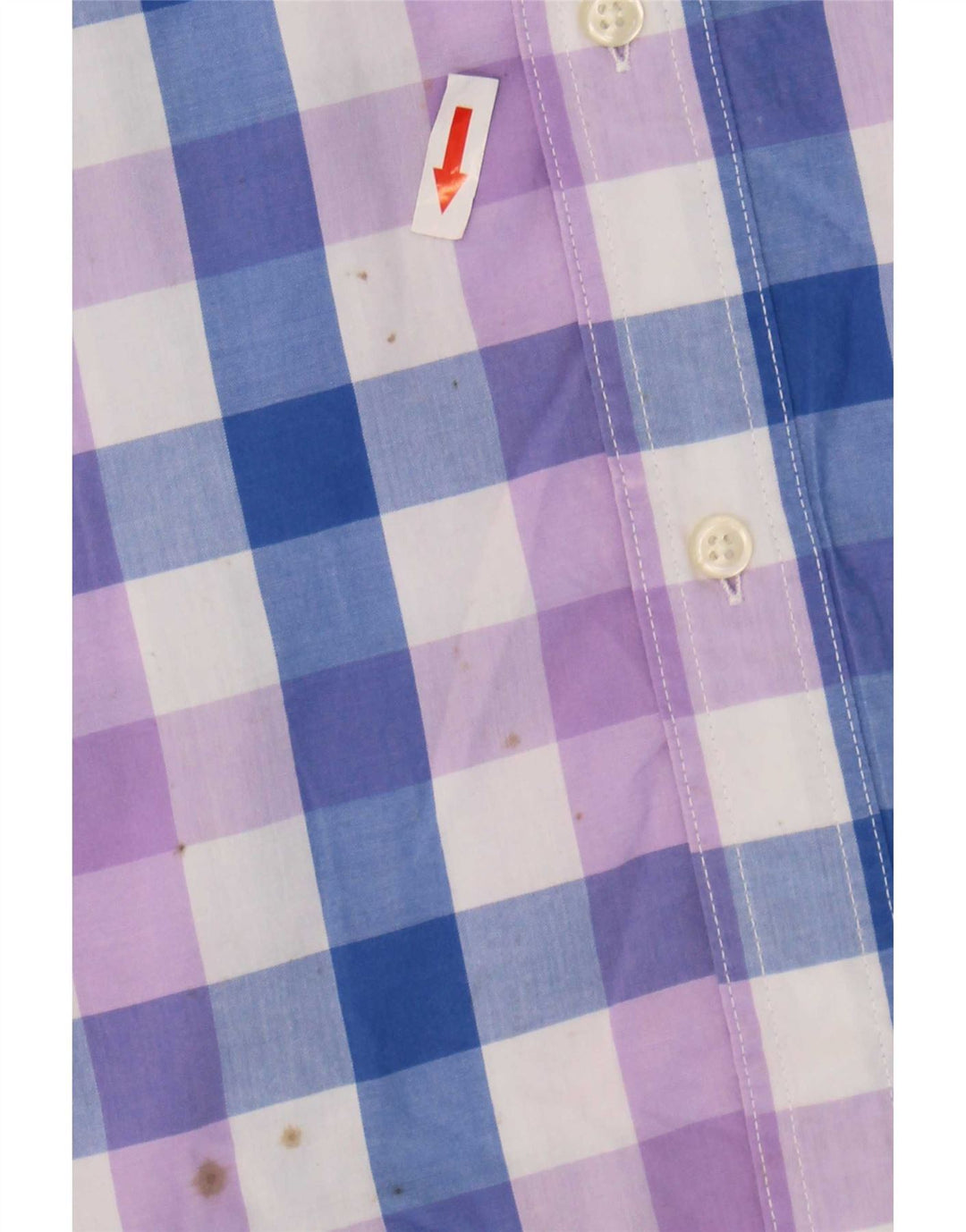 Męska koszula z krótkim rękawem Chaps Easy Care, 2XL, niebieska bawełniana kratka
