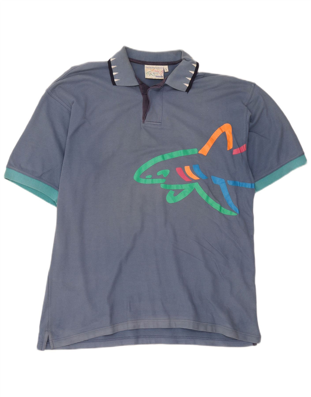 Męska koszulka polo Reebok z grafiką, duża, niebieska, bawełniana