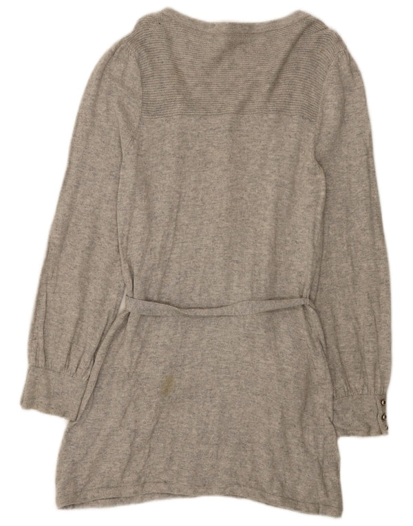 Phase Eight Womens Longline Boat Neck Jumper Sweater UK 14 Medium Grey