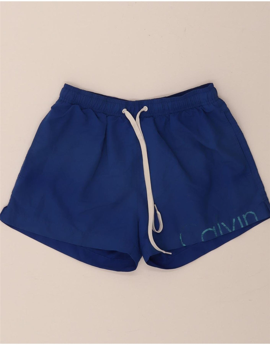 CALVIN KLEIN Mens Graphic Sport Shorts Small  Blue Nylon Vintage Calvin Klein and Second-Hand Calvin Klein from Messina Hembry 