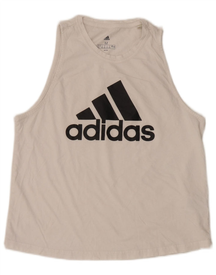 Damska kamizelka Adidas Graphic Top UK 12/14 Średnia biała bawełna