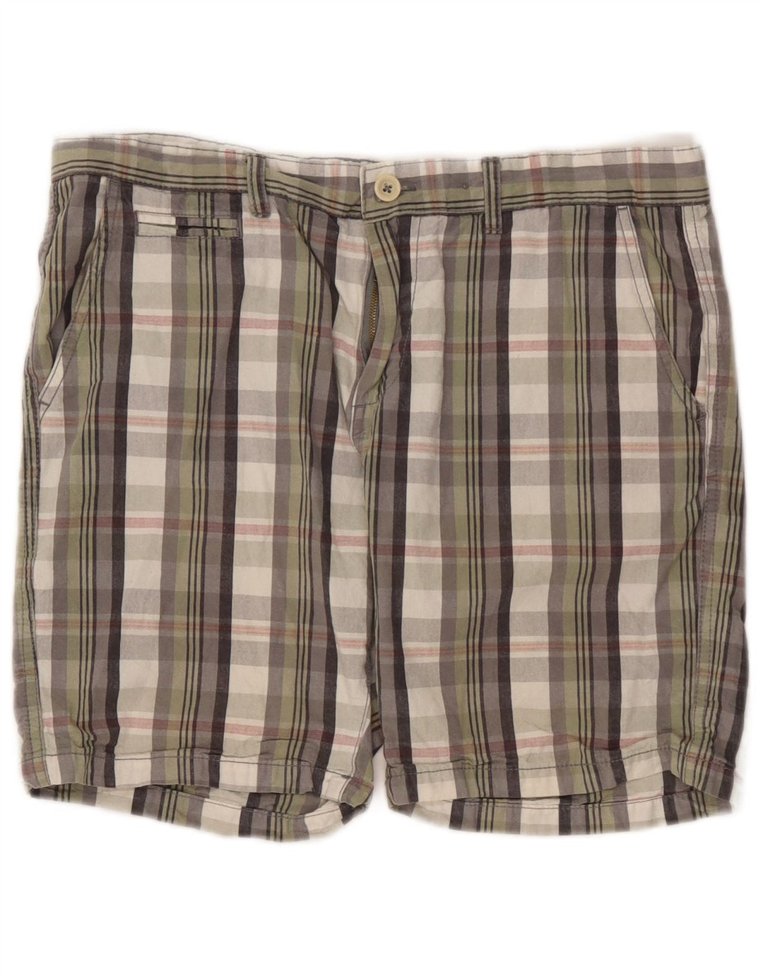 Męskie spodenki chino Pierre Cardin o regularnym kroju W34, duża, wielokolorowa krata