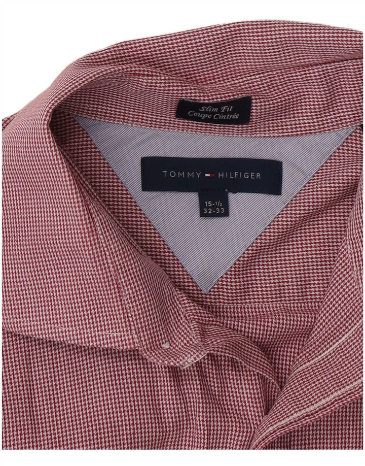 Koszula męska Tommy Hilfiger o dopasowanym kroju, rozmiar 15 1/2, średnia czerwona kratka