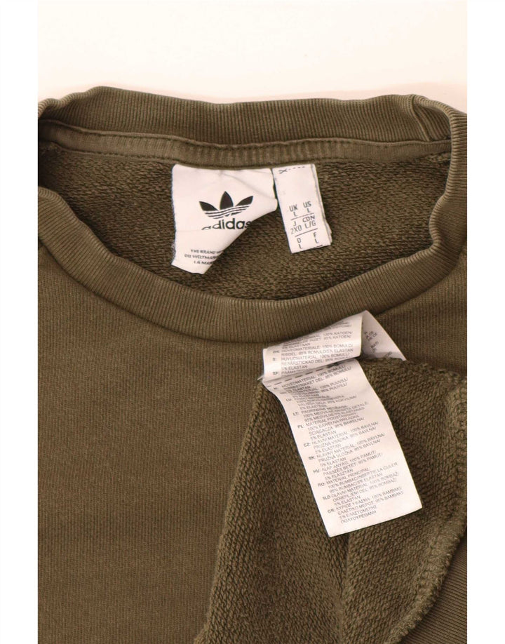 Bluza męska Adidas, duża, bawełniana khaki