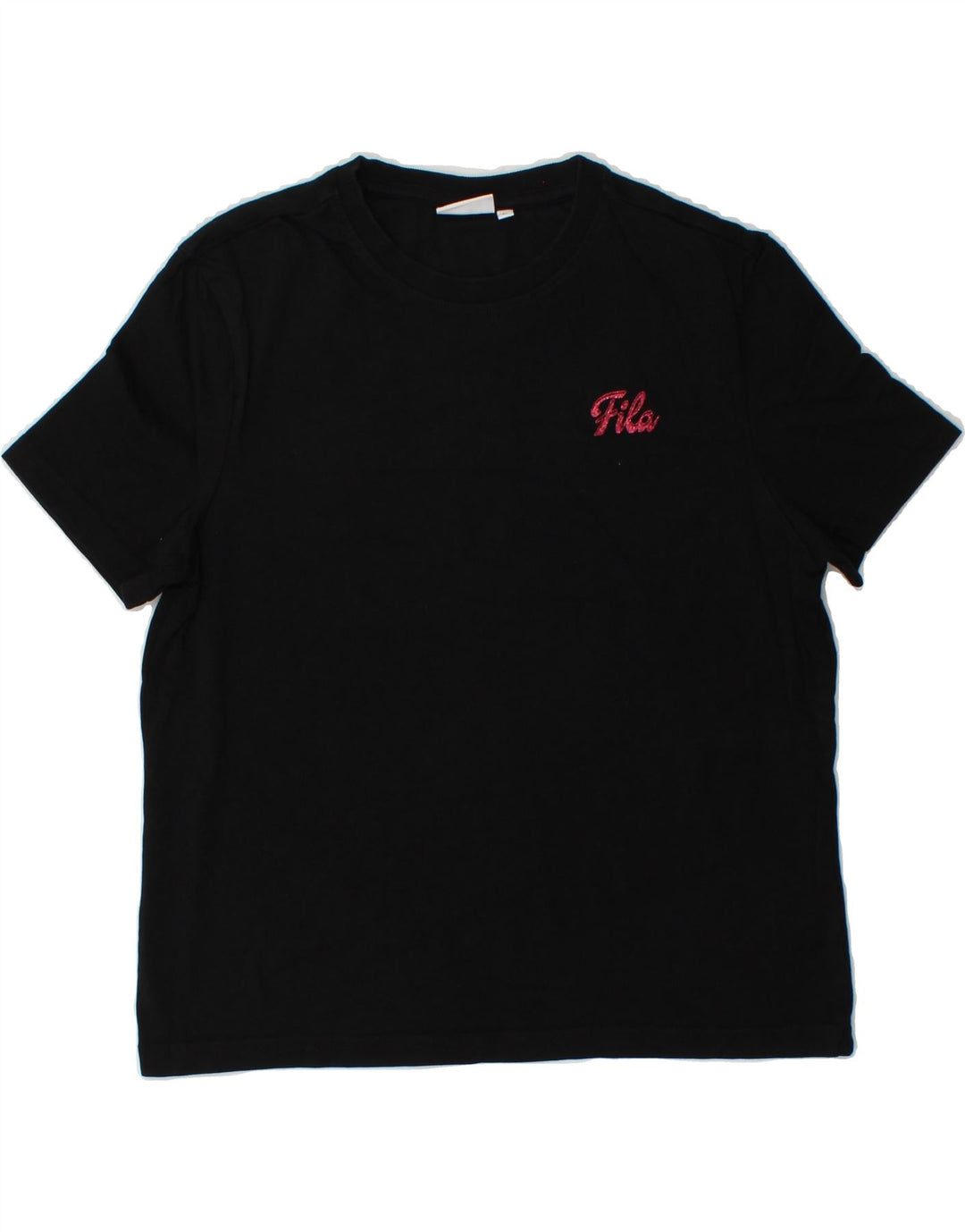 FILA Womens T-Shirt Top UK 12 Medium Black Cotton Vintage Fila and Second-Hand Fila from Messina Hembry 