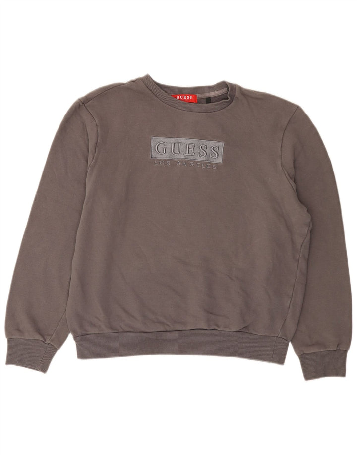Damska bluza oversize z grafiką Guess, UK 10, mała, szara bawełna