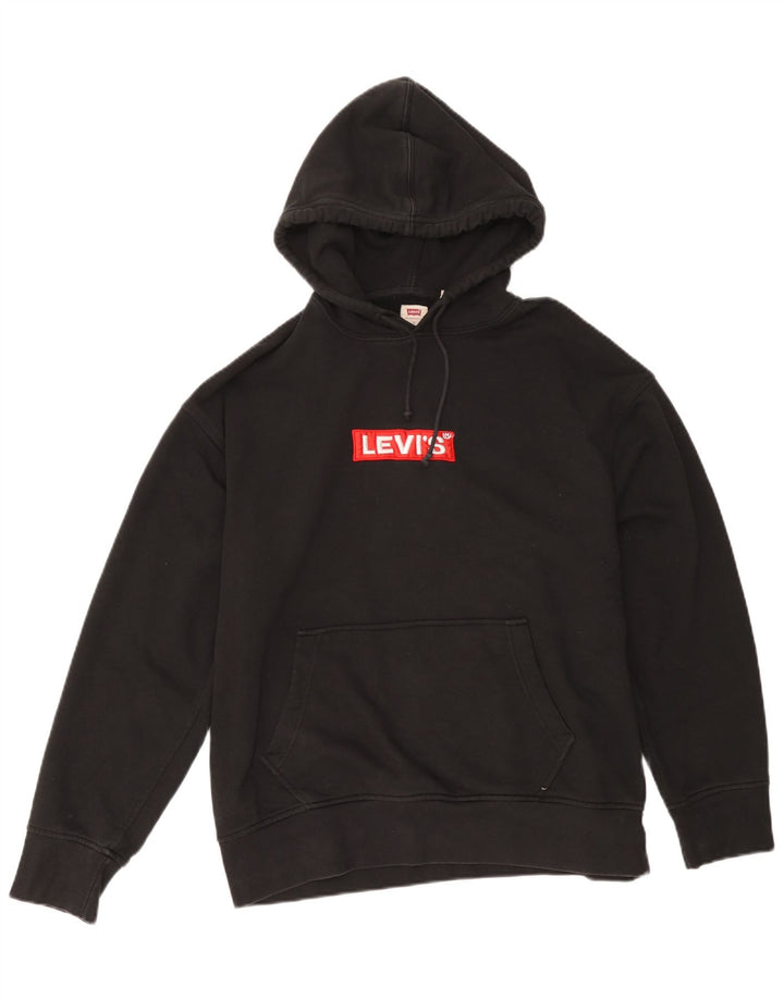 Męski sweter z kapturem i grafiką Levi's, duży, czarny, bawełniany