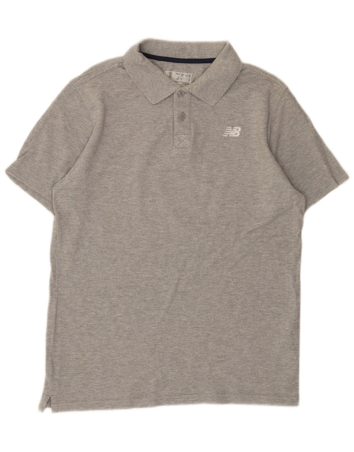 Męska koszulka polo New Balance, średnia szara bawełna z plamkami