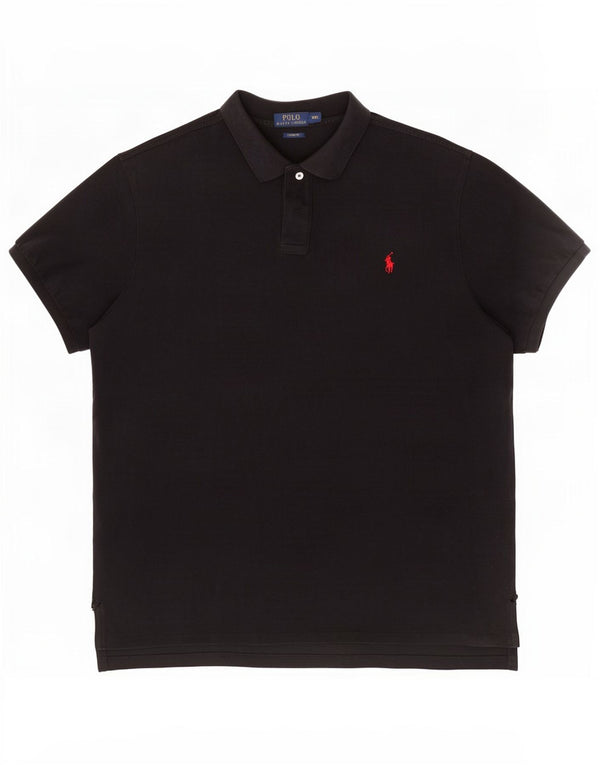 Polo Ralph Lauren Męska koszulka polo o dopasowanym kroju 2XL, czarna bawełna