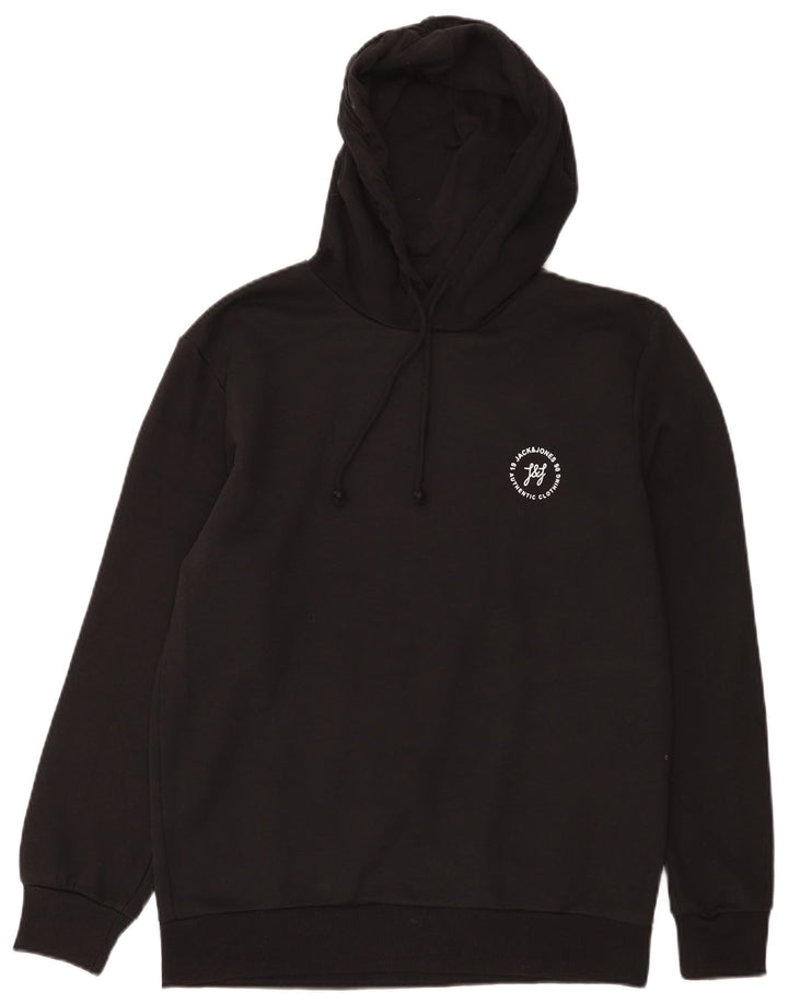 Męski sweter z kapturem Jack & Jones, duży, czarny, bawełniany