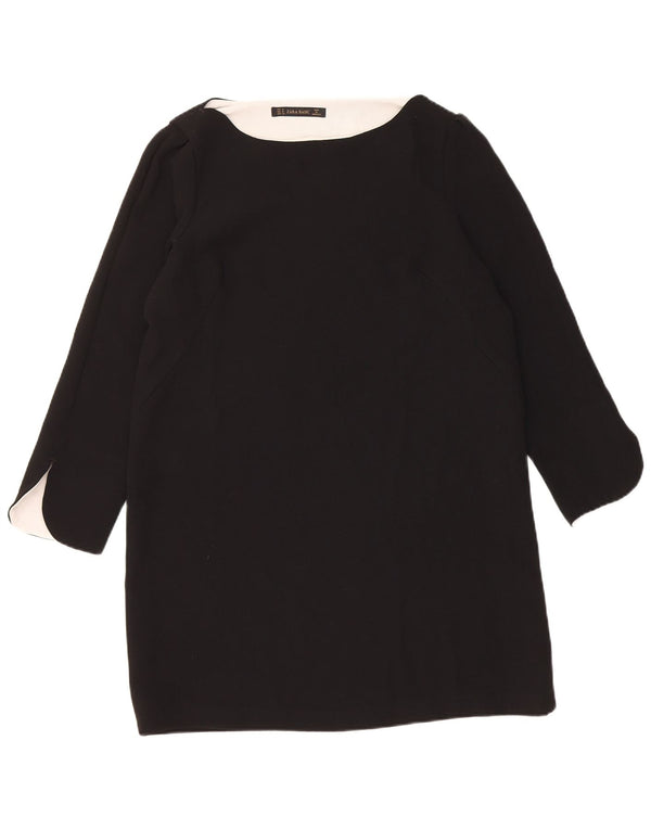 Damska tunika z długim rękawem Zara UK 12 Średni czarny poliester