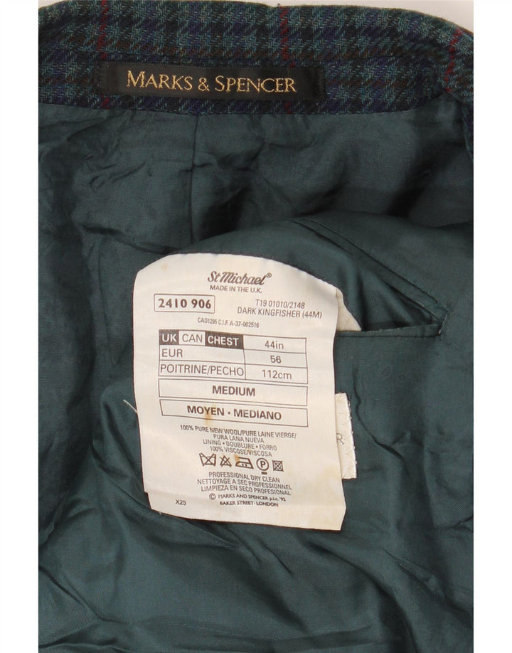 Marks & Spencer Męska marynarka St. Michael Blazer UK 44 XL Zielona pepitka