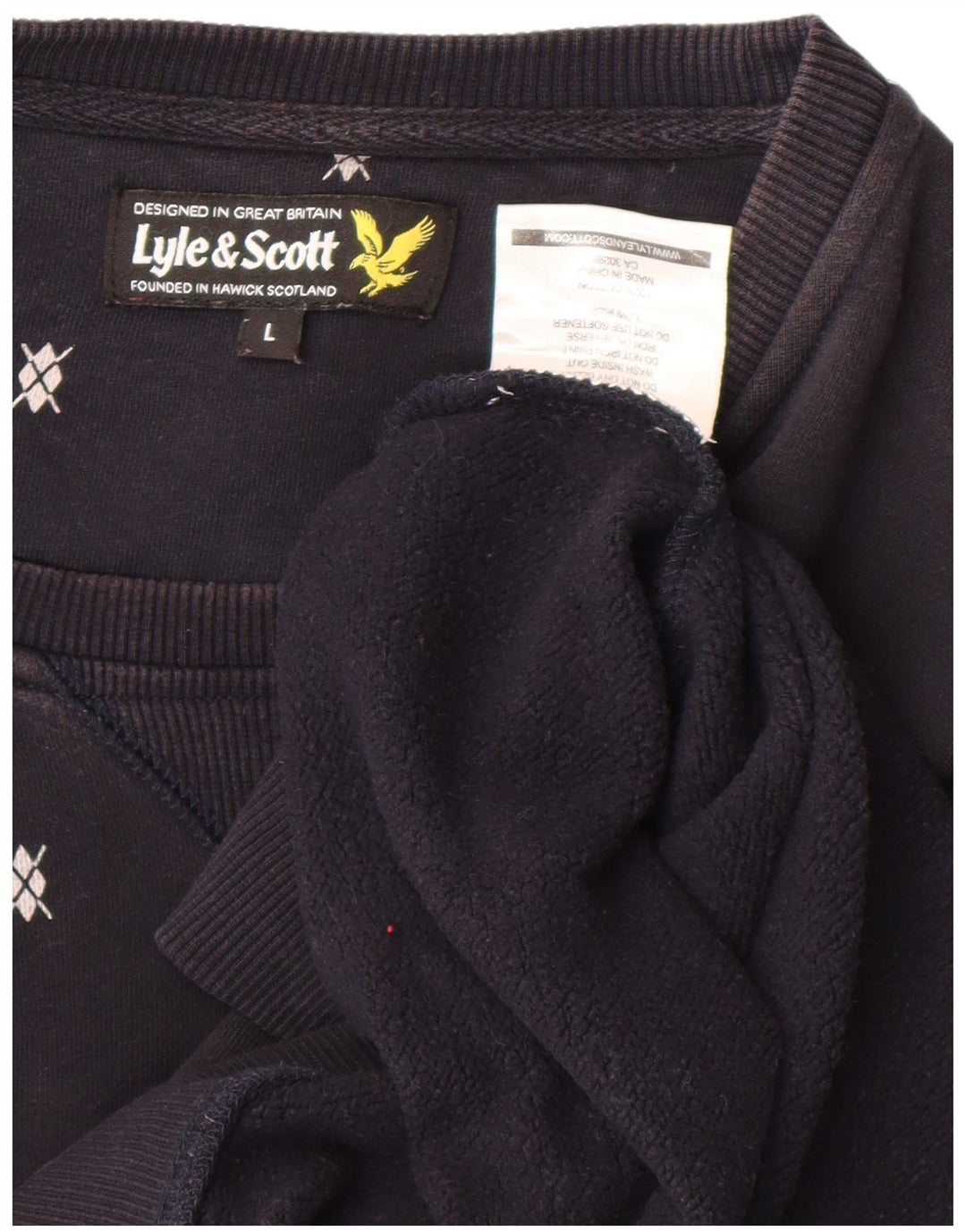 Męska bluza dresowa Lyle & Scott, duża, granatowa w cętki