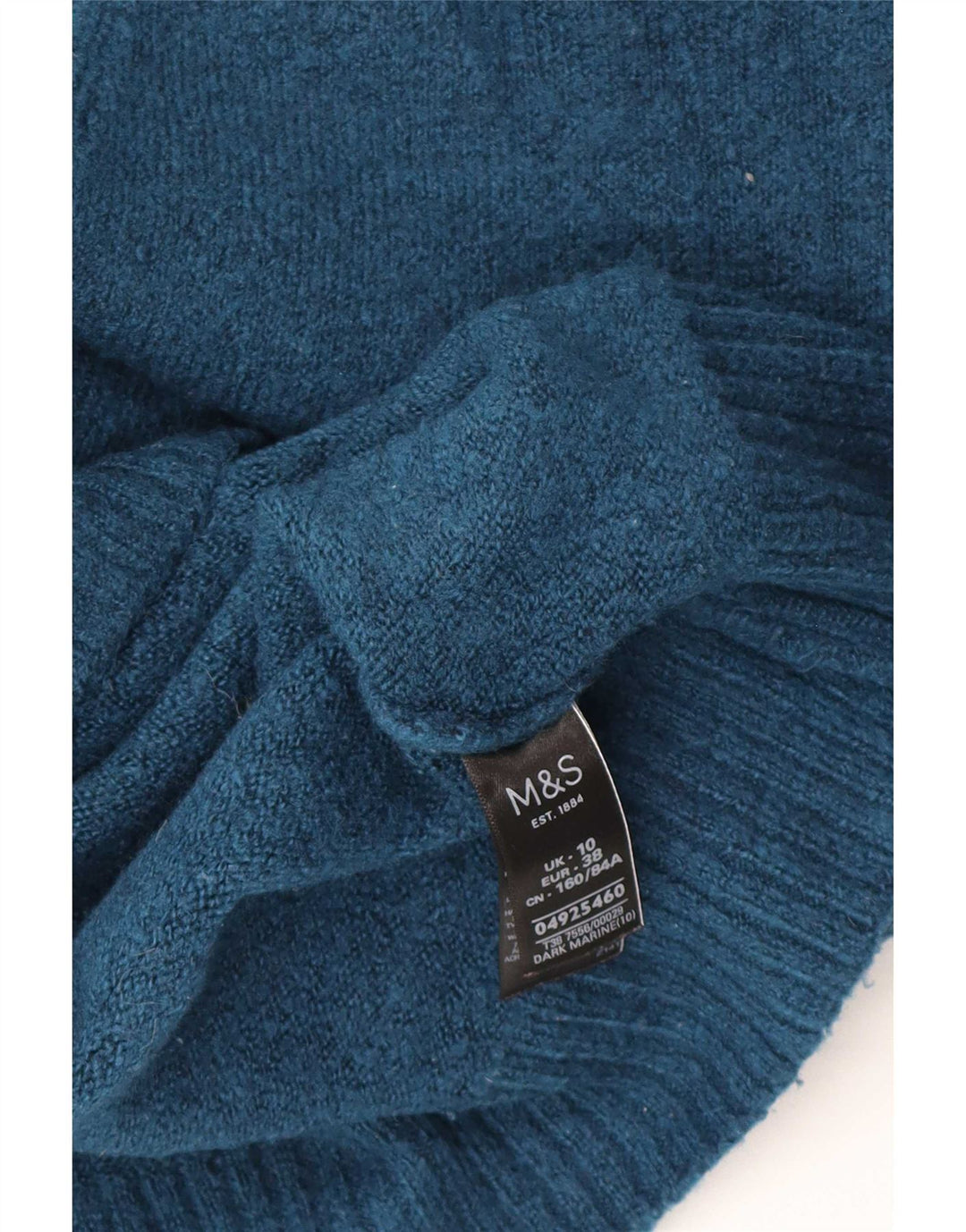 Marks & Spencer Damski sweter oversize z dekoltem w kształcie litery V, UK 10, mały niebieski