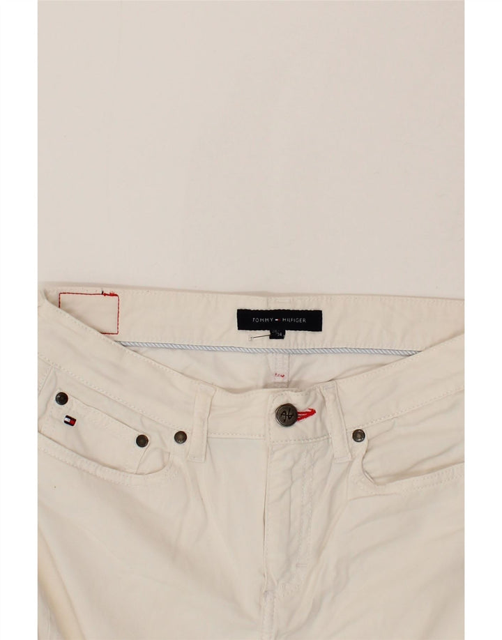TOMMY HILFIGER Womens Straight Jeans W28 L26  White Cotton Vintage Tommy Hilfiger and Second-Hand Tommy Hilfiger from Messina Hembry 