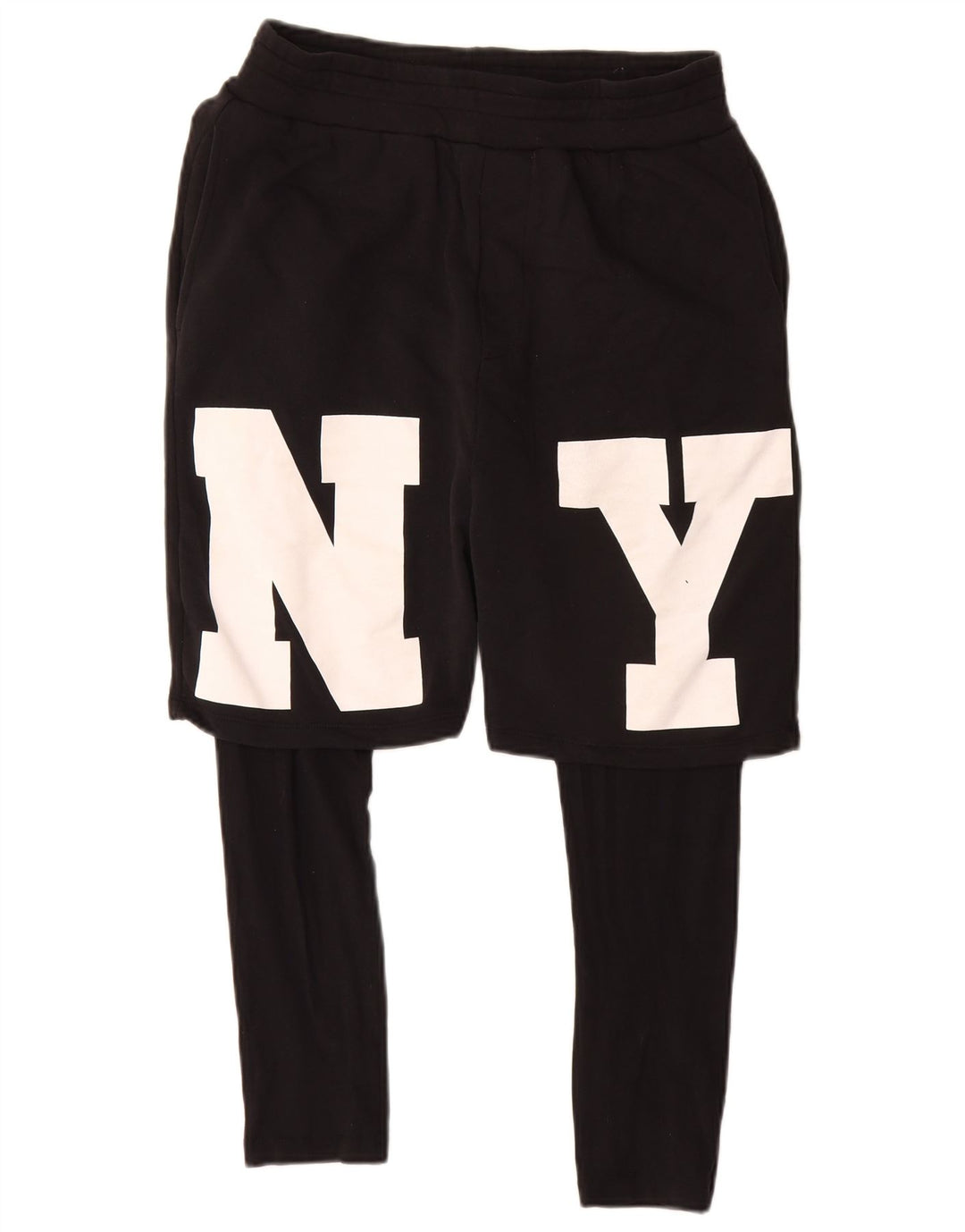 Męskie spodenki sportowe Zara z grafiką, średniej wielkości, czarne, bawełniane