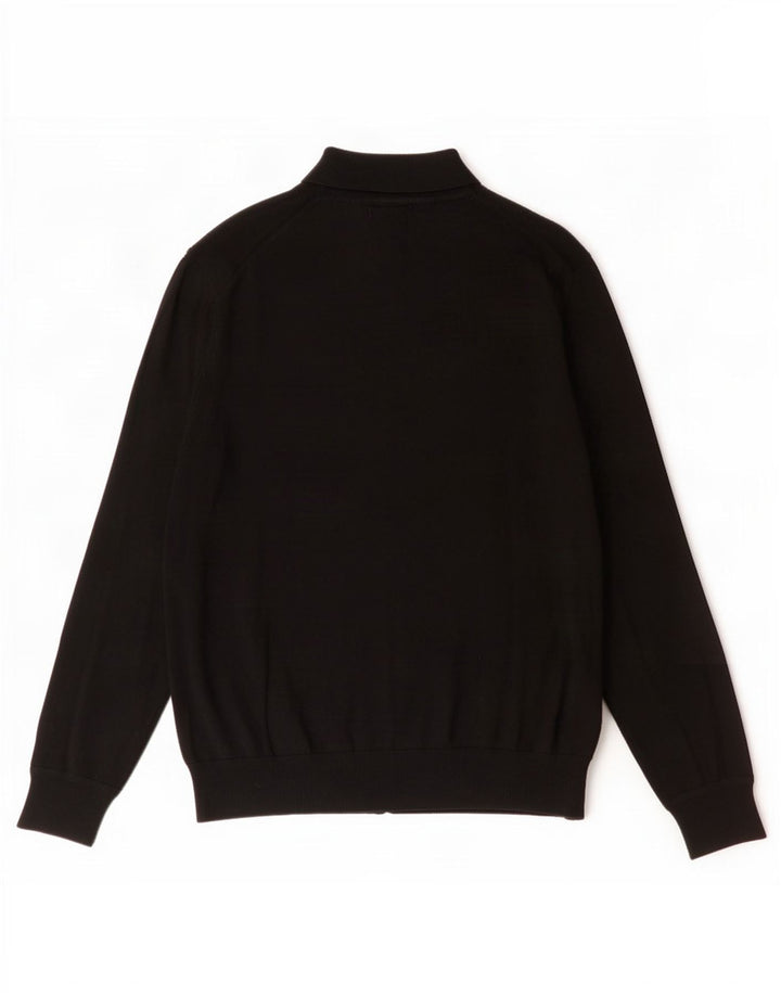 Marks & Spencer Męski sweter rozpinany, duży, czarny, wełna merynosów