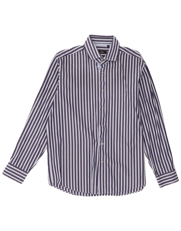 Koszula męska Hugo Boss o regularnym kroju, rozmiar 43 17 XL, granatowa w prążki