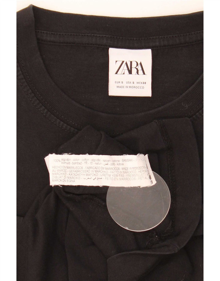 Męski T-shirt z grafiką Zara, mały, czarny, bawełniany