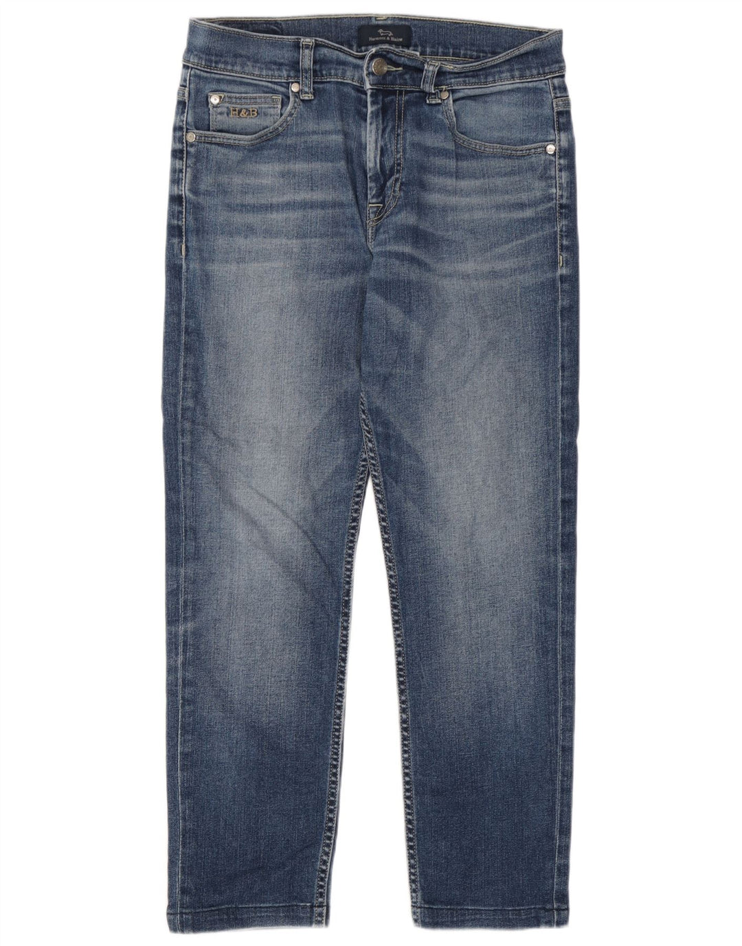 Damskie jeansy Crop Straight IT 44 Medium W30 L26 Harmont & Blaine Niebieskie