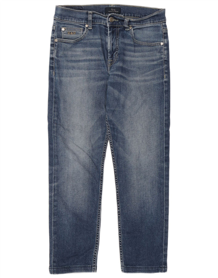 Damskie jeansy Crop Straight IT 44 Medium W30 L26 Harmont & Blaine Niebieskie