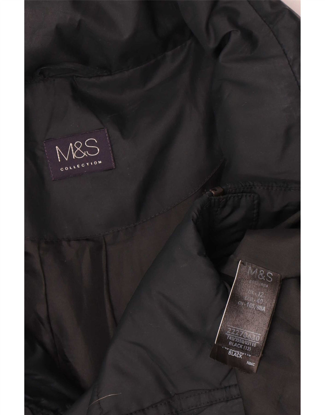 Marks & Spencer Damska kurtka ocieplana UK 12 Średni granatowy Poliester