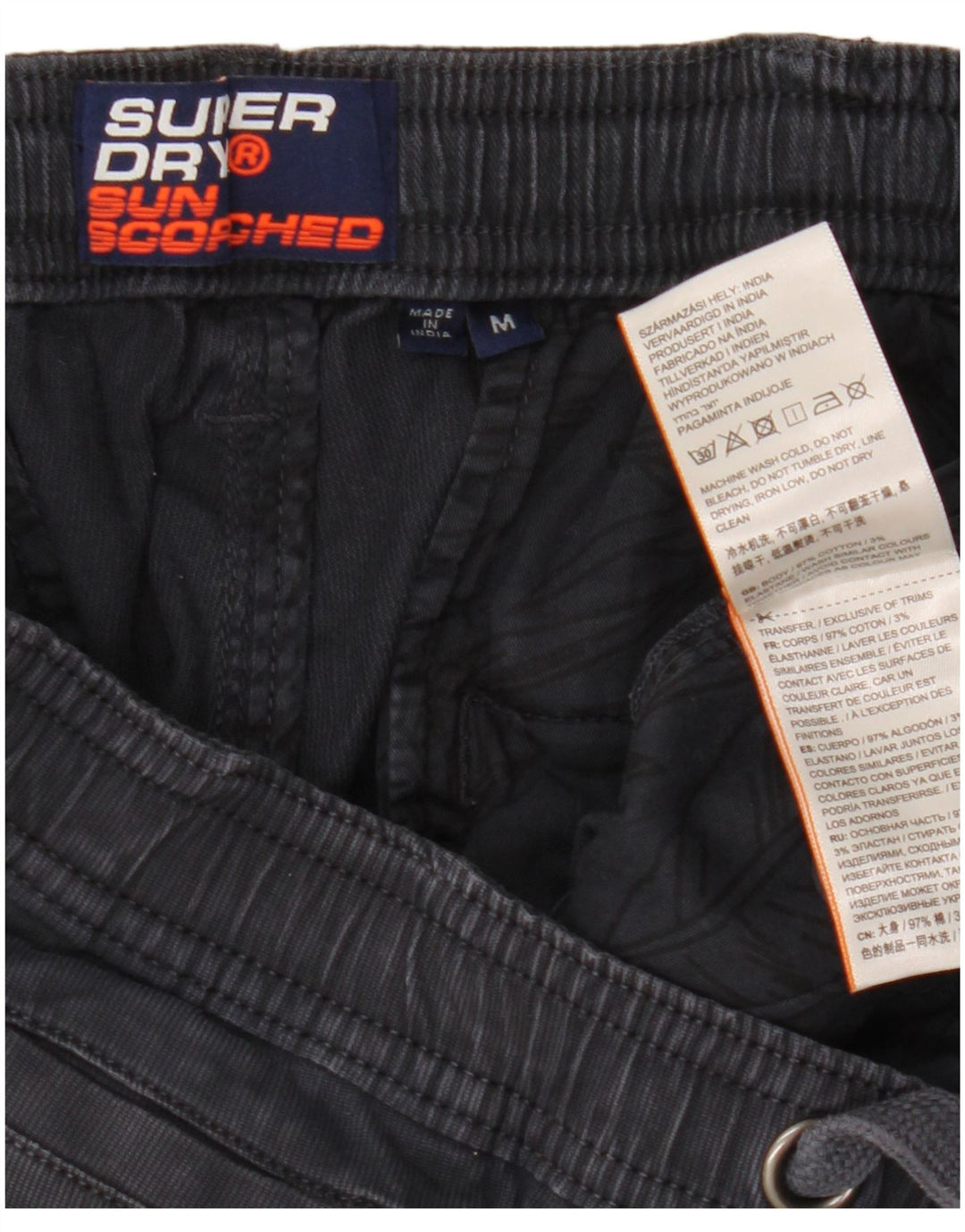 Męskie spodenki chino Superdry, średnio-granatowe, bawełniane