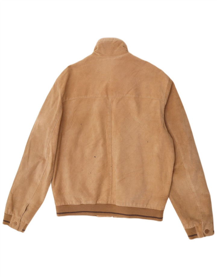 Vintage męska zamszowa kurtka bomber IT 50 duża brązowa skóra