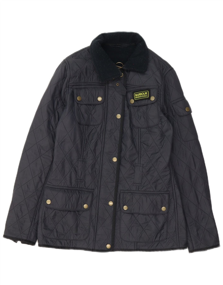 Damska pikowana kurtka Barbour UK 8, mała, granatowa