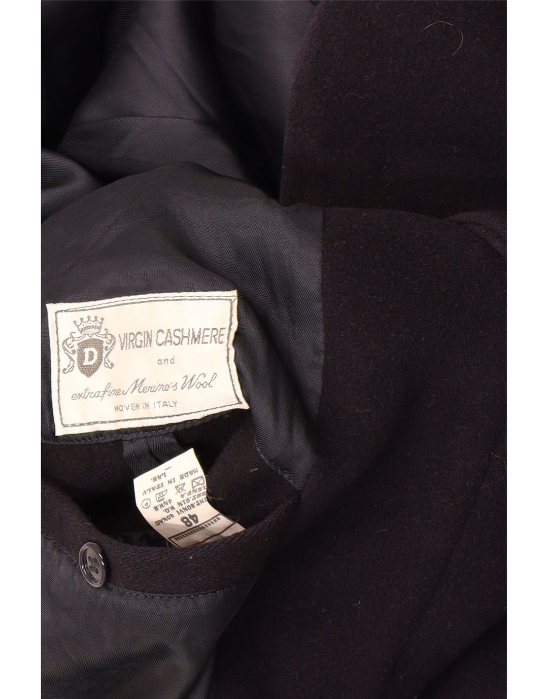 Płaszcz męski w stylu vintage IT 48 Średni granatowy, dziewicza wełna