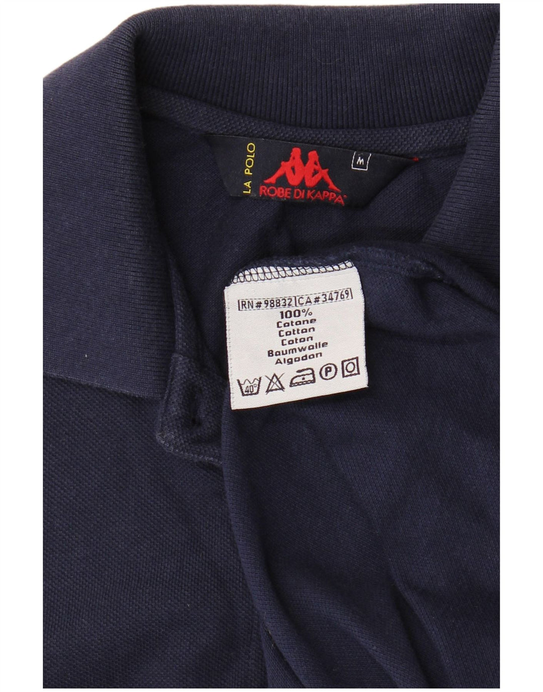 KAPPA Womens Polo Shirt UK 14 Medium Navy Blue Cotton