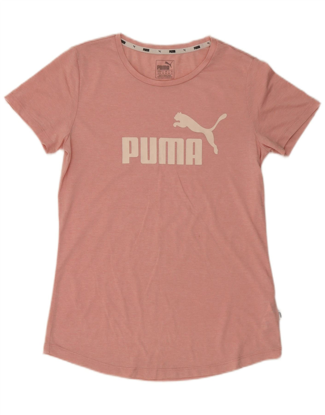 PUMA Womens Graphic T-Shirt Top UK 12 Medium Pink Polyester