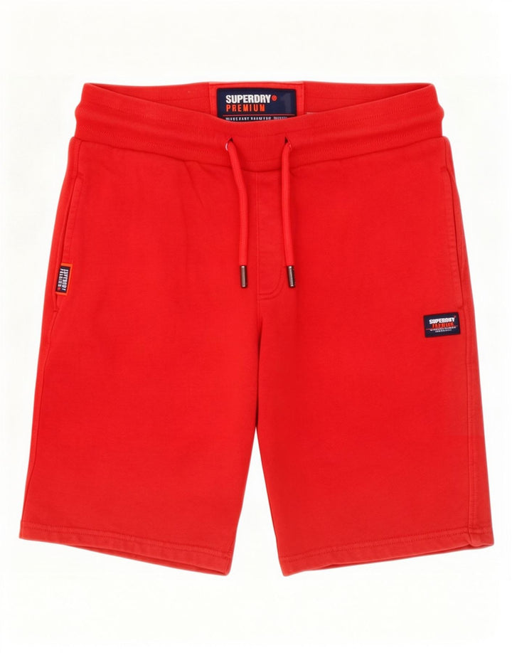 Męskie spodenki sportowe Superdry, średnioczerwone, bawełniane