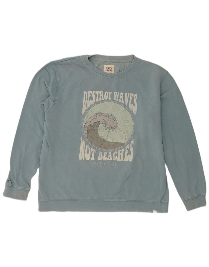 Męska bluza z grafiką Rip Curl, mała, niebieska, bawełniana