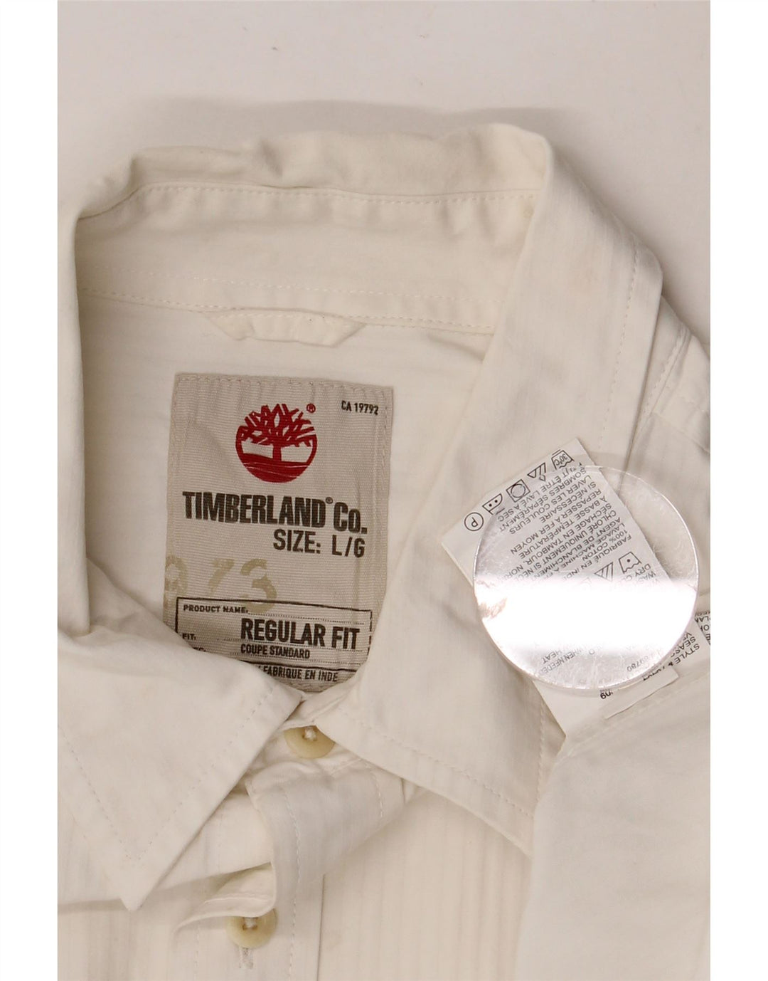 Koszula męska TIMBERLAND o regularnym kroju, duża, biała, bawełniana