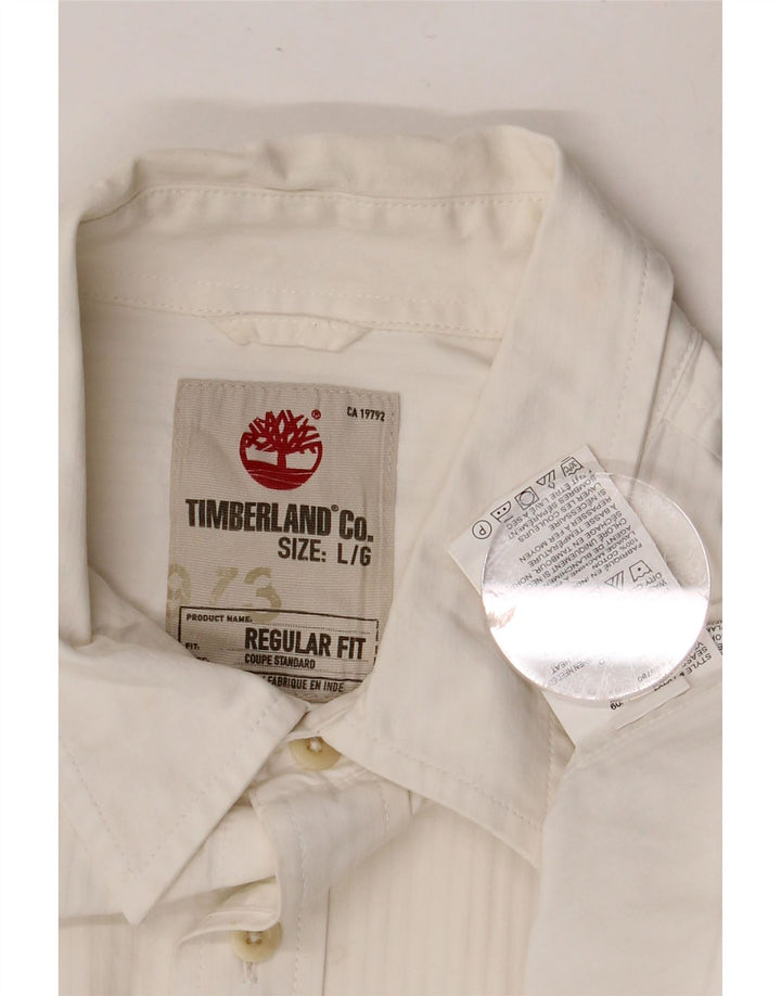 Koszula męska TIMBERLAND o regularnym kroju, duża, biała, bawełniana
