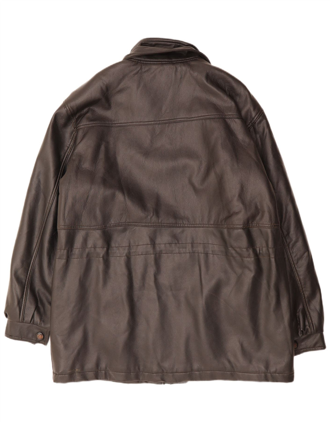 Męski płaszcz skórzany NUTSHELL UK 40, duży, czarny