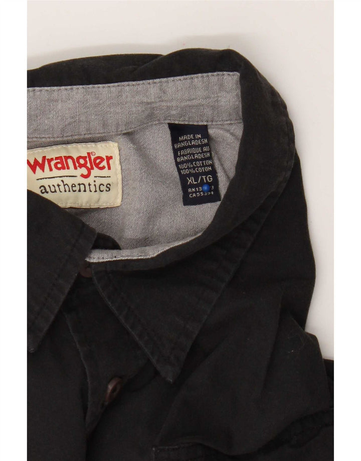 Koszula męska z krótkim rękawem Wrangler XL, czarna, bawełniana