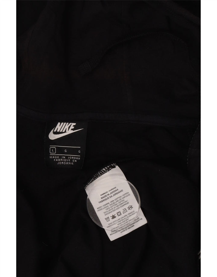 Męski sweter z kapturem i zamkiem błyskawicznym Nike, duży, czarny, bawełniany