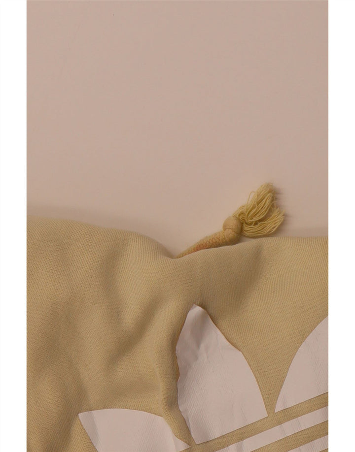 Męski sweter z kapturem ADIDAS z grafiką, średni żółty, bawełniany