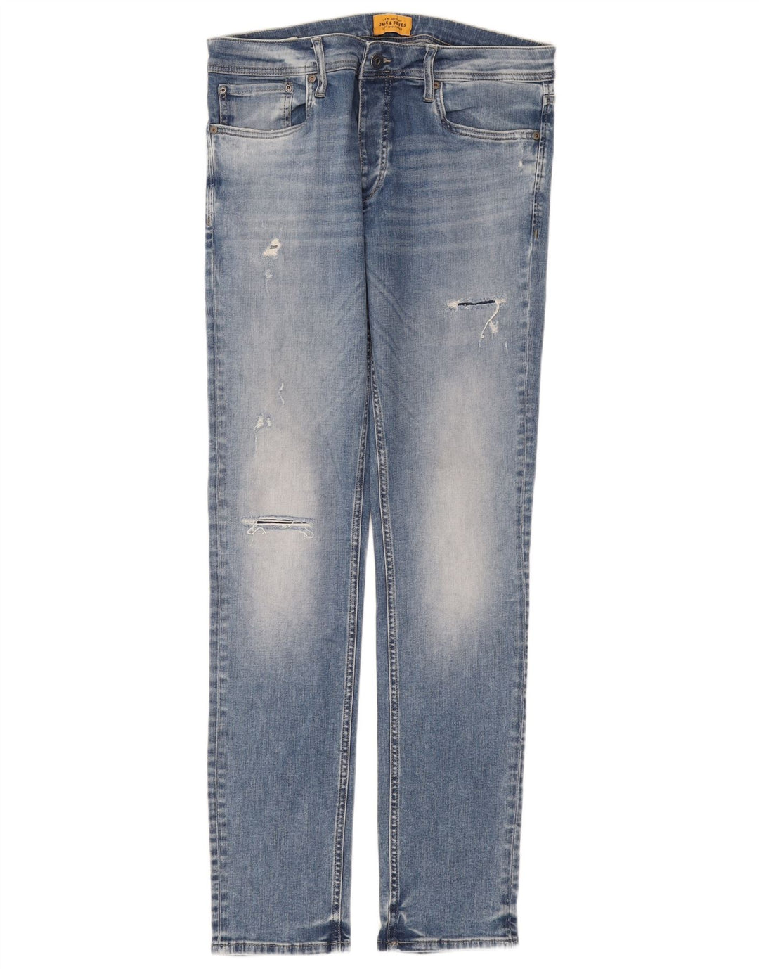 Męskie jeansy Jack & Jones w trudnej sytuacji W33 L34, niebieska bawełna