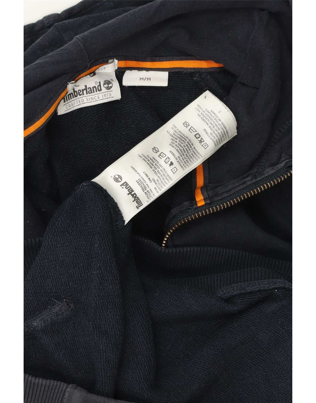 Męski sweter z kapturem i zamkiem błyskawicznym Timberland, średni granatowy, bawełniany