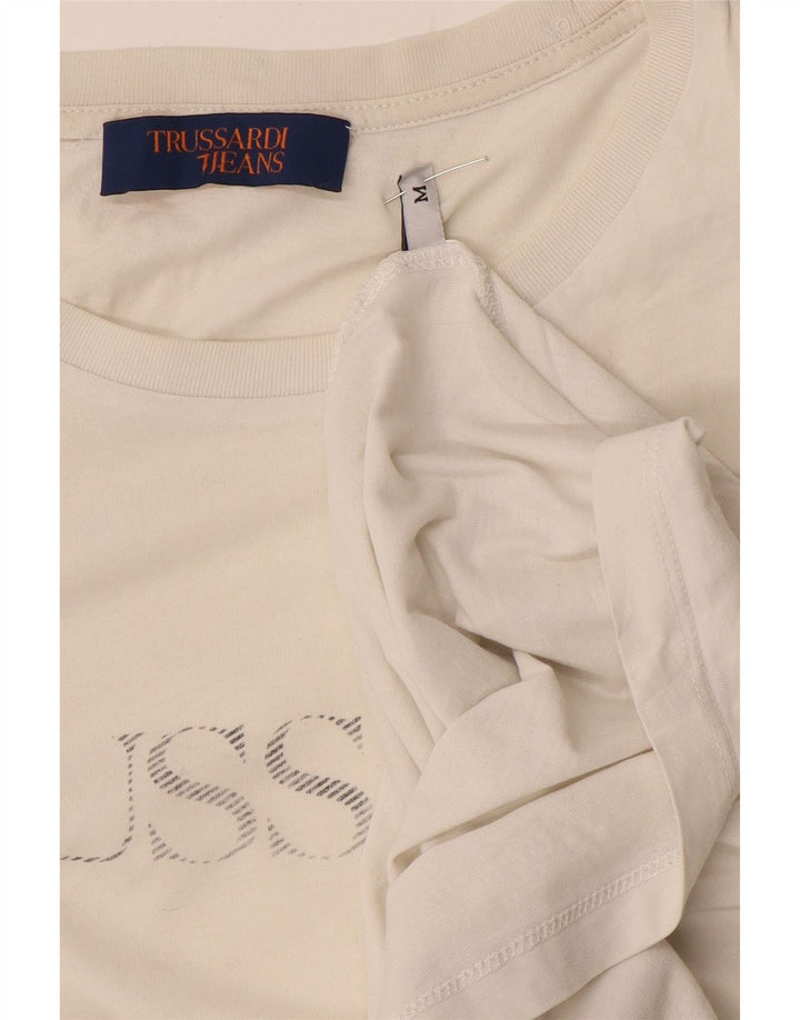 Męska koszulka graficzna Trussardi Jeans Top Medium Off White