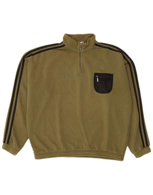 Damska bluza Adidas Oversize z zamkiem błyskawicznym UK 12 Medium Khaki