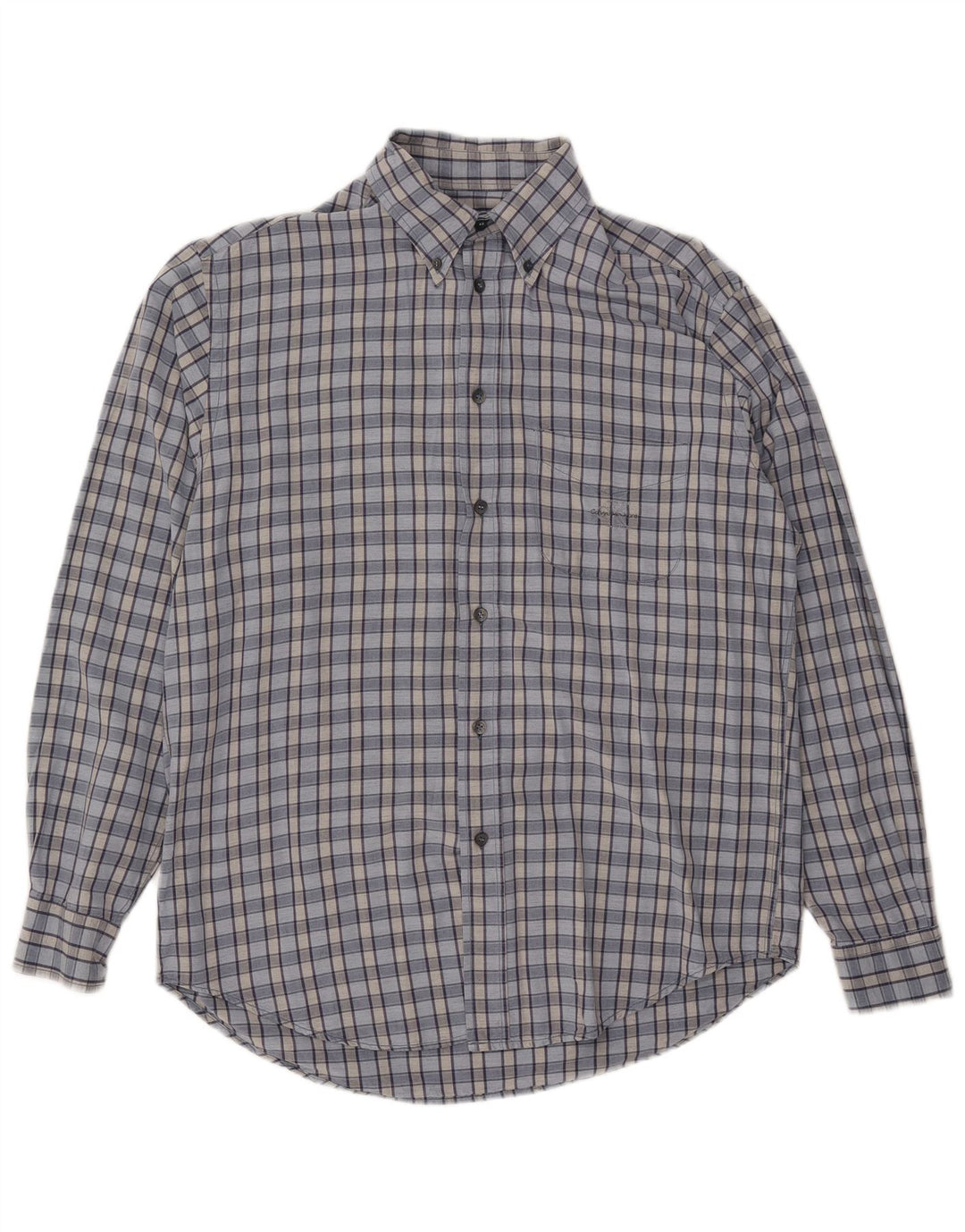 CALVIN KLEIN JEANS Koszula męska w dużą niebieską kratkę, wiskoza
